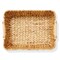Casafield Set of 2 Water Hyacinth Seagrass Oval Storage Baskets with Wooden Handles - Woven Bin Organizers